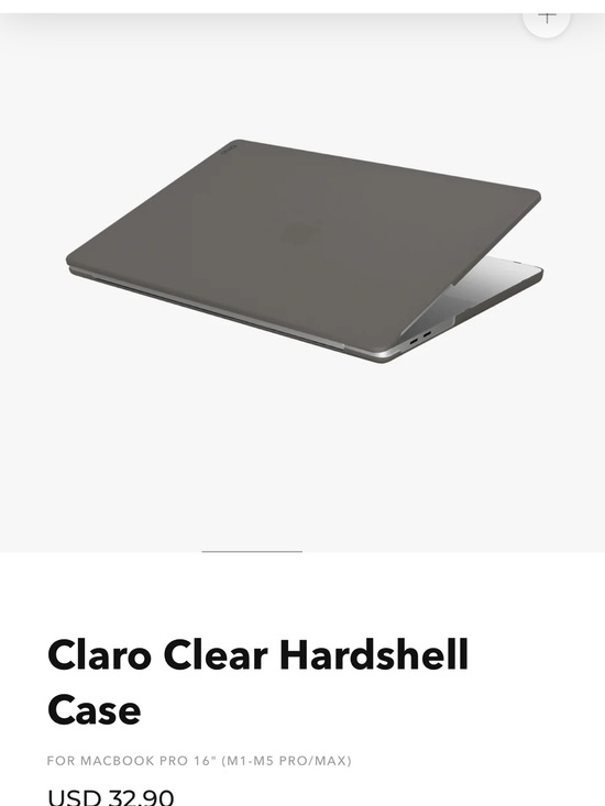 Apple Other - Apple Claro Clear Hardshell Case — Smoke Gray